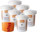 5 Gallon Bucket with Easy On/Off Ratcheting Lid - 6 Buckets - HDPE, Food Grade, BPA Free - Gardening & Composting Info - All Purpose Pail