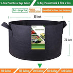 200 Gallon Large Raised Garden Bed Bag (50x24 inch) Big Garden Bag Sturdy Plant Grow Bag for Tomato,Potato Planter,Herb Veggies Planter Bag,Flower Bed,Yard Waste Bag,Lawn Debris Bag,Leaf Bag W/ Gloves