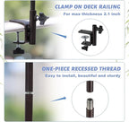 Deck Bird Feeding Station | Premium Multi Feeder Hanging Kit with Bird Bath & Sock Feeder | Attracts Wild Birds, Planter Hanger Hook for Outdoor Deck, Patio, Garden