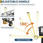 GarveeLife 900 LBS Garden Cart with Removable Mesh Sides, Heavy Duty Steel Garden Wagon with Adjustable Handles & 10 in Pneumatic Tires, Utility Wagon for Lawn Camping Farm Yard, Black+Yellow