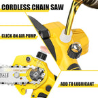 Cordless Mini Chainsaw 6 Inch, Auto Oiler &Tool-Box, One-Hand Handheld Electric Portable Chainsaw, Super Power Small Chain Saws 2x2000mAh Battery Operated, Hand Saw for Tree Wood Cutting Ranger