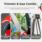 15.7’’ Pole Saws for Tree Trimming - Dual-Pulley Tree Pruner, Tree Trimmers Long Handle Pruner, Manual Pole Saw for Yard & Garden, Gardening Hand Tools