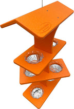 DutchCrafters Plastic Poly Double Platform Hanging Oriole Bird Feeder with Fruit Slice Holders & Nectar Cups, Jelly Bird Feeders for Outside - Amish Made in USA (Triple, Bright Orange)