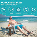 Plawdlik Adirondack Side Table,HDPE Weather Resistant,Wooden Textured for Adirondack Chairs,Patio,Garden, Porch, Backyard Use, Coffee