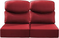 Luxury 24x24x6 Inch Smile Outdoor Seat Cushions Set of 2 - Superior Comfortable Water-Repellent Patio Chair Cushion for Porch Set Rattan Dining Swivel Chairs Loveseat Sectional Sofa - Red