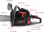 Topteng Gas Chainsaw 20 Inch, 62cc Bar Powered Engine 2 Cycle Gasoline Chainsaw Cutting Wood Gas Sawing Aluminum Crankcase Chain Saw