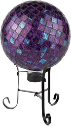 Lily's Home Metal Gazing Ball Stand for 10 or 12 inch Metal and Glass Garden Gazing Globes. Black. 9-inch Tall