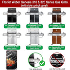 GasSaf 24.5" Flavorizer Bars for Weber Genesis 300 Gas Grills, Flavor Bar for Weber 7539 7540, Genesis E-310 E-320 S-310 S-320, EP/CEP 310 & 320 (Side-Knob), 5-Pack Porcelain Enameled Heat Plates Bars