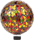Lily's Home Colorful Mosaic Glass Gazing Ball, Designed with a Stunning Holographic Butterflies Mosaic Pattern to Bring Color to Any Home and Garden, (10 Inches Dia.)