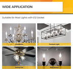 Hizashi E12 Candelabra Bulb 60 watt 5000K Daylight White, Dimmable E12 LED Bulb, 90+ CRI 6W 550LM, CA11 Flame Tip LED Chandelier Light Bulbs Candelabra Base, UL Listed - 12 Pack