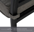 Grand patio Dining Chairs Set of 6，Outdoor Fixed Patio Dining Chairs Set of 6，Fixed Dining Chair，Outdoor Dining Chairs with Grey Cushions, Patio Chairs for Outside, Garden Lawn Porch, Backyard
