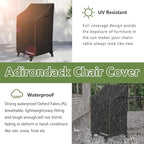Adirondack Chair Cover 2 Pack,Waterproof Heavy Duty Outdoor Tall Adirondack Chair Covers 2 Pack,Patio Adirondack Chair Cover for Outdoor Chair(30 W x 32 D x 46 H inches) Black