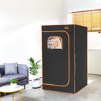 VEVOR Portable Steam Sauna Tent Full Size, 1200W with Visible Window, Personal Sauna Blanket Kit for Home Spa,Heated Body Therapy,Time&Temperature Remote Control with Chair,Black, 2.9’x 2.9’x 5.2’