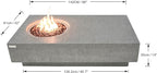 Elementi | Metropolis Gas Fire Pit Cast Concrete 56" Rectangular Fire Table, Outdoor Fire Pit Electronic Ignition | Canvas Cover, Lava Rock Included | Light Gray (Natural Gas)
