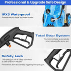 Electric Pressure Washer 5000 PSI 2.8 GPM High Power Washer with 4 Pressure Nozzle and Foam Cannon, powerwashers for Home, Car Washing, Fence Cleaning, Patio, Blue