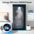 Sauna,Portable Steam Sauna,Fold-able Wet Sauna Tent Set with 2.5L 1500W Steamer,Full Size Home Sauna,with Folding Chair,Remote Control,Blue Sauna for Gym,Pilates,Garage,Hot Tub