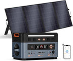 OSCAL Powermax 2400 Solar Generator with 400W Panels, 1872Wh Solar power station with 2400W AC Outlets (4800W Peak), 1400W Fast Charging, Emergency Power Station for Home, Camping & RVs