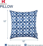 Outdoor/Indoor Throw Pillows, Pack of 2 Waterproof Decorative Throw Pillows with Inserts, 18”x18” Square Pillows for Bed, Couch, Sofa and Patio Furniture