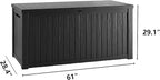 200 Gallon Black Resin Deck Box - Lockable, Waterproof & UV-Resistant Outdoor Storage for Patio Furniture, Garden Tools, Pool Floats - Heavy-Duty Utility Container for Decks