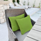idee-home Outdoor Pillows with Inserts Included, Patio Outside Square Pillows Waterproof Set of 2, 18 x 18 inch Green