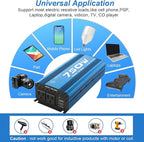 750W Modified Sine Wave Power Inverter DC 12V to AC 110V, Peak 1500 Watt, Car Plug Inverter Adapter Power Converter with 4.2A Dual USB Charging Ports and 2 AC Outlets Car Charger Blue