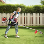 Weed Eater Gas Powered Weed Gas Edger, 26CC 2 Blade Heads, Air-Cooled 2-Stroke Cordless Lawn Edger Gas String Trimmer with Handle & Shoulder Strap for Garden Lawn Grass Trimmer