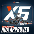 SENIX Chainsaw|60V 16" Battery Chainsaw|Brushless Electric Chainsaws|Cordless Chain Saw with 4Ah Battery & Charger|Garden Tool for Trees, Pruning, Branch Trimming, Best Gifts for Man, CSX6-M