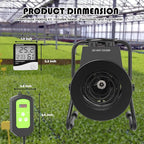 Greenhouse Heater with Thermostat - Portable Patio Outdoor Heater for Green House, Overheating Protection, Fast Heating, Garage Outdoor Use, Silver, X-Large