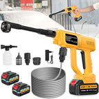 Cordless Pressure Washer Gun, Battery Pressure Washer 120Bar/1700 PSI Cordless Pressure Portable Washer, with 3.0Ah Battery&Charger & 6-in-1 Nozzle, Cordless Washer Gun for Cars/Floors/Gardens