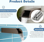 4x3 Inch Stainless Steel 316 Waterfall Spout for Pools Ponds Water Walls - Outdoor Fountain Spillway with Straight Flow Design & Built-in Lip (Brown)