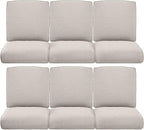 Pop 22x25/22x24 Outdoor Furniture Cushions Set of 6 - Comfortable Patio Chair Cushion for Rattan Wicker Dining Rocking Swivel Chairs Loveseat Couch L-Shape Sectional Sofa - Beige/Classic