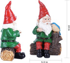 DUSVALLY Garden Gnome Statue, Outdoor Decoration Statues Vivid Statue Statuary Garden Sculptures Yard Décor, Gnome and Bird