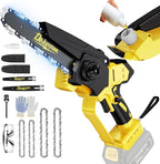 Cordless Mini Chainsaw Compatible with Dewalt 20V MAX Battery (NO Battery), 6 Inch & 8 Inch Small Electric Chainsaw Brushless, 2 x 6'' Chains + 2 x 8'' Chains, Auto Oiler, Handheld Pruning Chain Saw