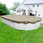 Robelle 12 x 24 ft Premium Tan Winter Oval Pool Cover for Above Ground Pools, 4 ft Overlap (16 x 28 ft Cover Size), Solid 14 x 14 Scrim, 5.2 oz/yd2, 20-Year Warranty, Style: 311224-4