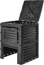 VEVOR Garden Compost Bin 80 Gallon, BPA Free Composter, Large Capacity Outdoor Composting Bin with Top Lid and Bottom Door, Easy Assembling, Lightweight, Fast Creation of Fertile Soil