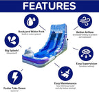 Herokiddo Dolphin 16' Water Slide with Detachable Pool, for Kids and Adults, Commercial Grade, 100% PVC Vinyl, Outdoor Backyard, Summer Fun, Blow Up Inflatable (Blower Included)