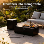 42" Propane Outdoor Fire Pit Table, 55,000 BTU Rectangular Aluminum Firepits with Tank Table and Waterproof Cover