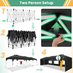 COBIZI 10x30 Party Tent: 10x30 Pop Up Canopy Tent with Wheeled Bag, Easy Up Canopy 3 Adjustable Heights，420D Waterproof UPF 50+ Fabric, Tents for Parties Wedding with 5 Removable Sidewalls, (Black)