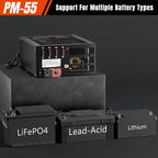 PM4 55Amp RV Power Converter - Power Converter with Built-in 4 Stage Smart Battery Charger - Multiple Capacities 55A 110V AC to 12V DC 55Amp Battery Charger RV Power Converter Replacement
