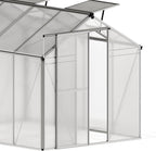 Greenhouse Jasmin 3 Aluminum Frame - 6.3 x 6.3 ft Approx. 6 mm Polycarbonate Panels - Bonus Base Frame and Automatic Vent Opener