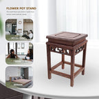 HOMSFOU Indoor Plant Stand Wooden Planter Stand Oriental Planter Stand Plant Holder Stool Chinese Display Pedestal Fishbowl Vase Aquarium Table Lamp Teapot Stand for Home Patio