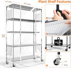 Bstrip Indoor Greenhouse with Grow Light, Tall Plant Stand with 4 Pack Full Spectrum Plant Lights , 3 Color Modes, Plant Shelf with Tent for Indoor Plant, Seed Starting, Seed Tray, 47.2"x17.8"x71"