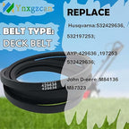 429636 Craftsman Mower Deck Belt Replacement 1/2" X 101" Fits for Craftsman Husqvarna Poulan 532429636 197253 532197253 YS4500 T2200 DLS 3500 AYP 197253 42 inch Mower Deck Belt