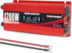 1200W/2400W(Peak) Car Power Inverter DC 12V to 110V/120V AC Converter with LCD Display Dual AC Outlets 3.0A USB and Type-C 12 Volt Inverter for Car Home Laptop Truck
