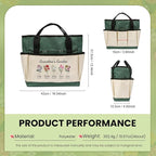 Personalized Garden Tools Set for Women: Custom Text Garden Tool Bag and Garden Shovel & Transplant Shovel & Hand Rake - Gardening Gifts for Mom Grandma Gardening Lover (5 Flowers)