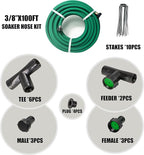 3/8” Soaker Hose 100 ft/Upgraded Rubber Hose Save 70% Water/Flexible Durable Garden Hose Quick Connect Fittings with Brass Ends/Ideal for Lawns,Trees,Vegetables,Gardens & Flower Beds