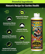 FoxFarm Tiger Bloom Liquid Fertilizer Concentrate - Fast Acting Formula for Vicious Growth with Phosphorus - Encourages Fruit, Flower & Bud Development, NPK 2-8-4 (Pint)