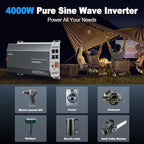4000 Watt Pure Sine Wave Inverter 12v DC to 110v 120v AC Converter,8000W Peak Power Inverter with 4 AC Outlets,USB Port,Type-C,Remote Control LCD Display for Truck, RV, Vehicles, Solar Off-Grid