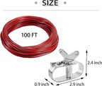 Pool Cover Cable and Winch Kit - 100ft Pool Cover Cable and Aluminum Spring Loaded Ratchet for Securing Above Ground Swimming Pool Winter Covers