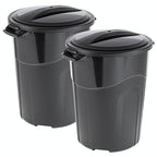32 Gallon Heavy Duty Plastic Outdoor Trash Can with Lid, Lock & Easy-Carry Handles – Suitable for Indoor/Outdoor, Kitchen, Yard, Garage & Office